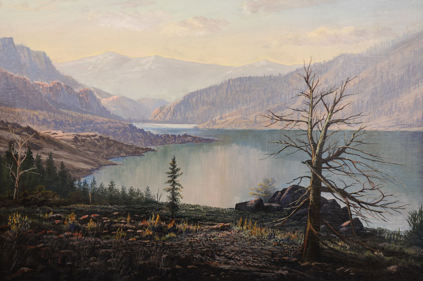 Julian Eugene Lane ''Columbia River Gorge'' 1928 Oil (1 of 2)
