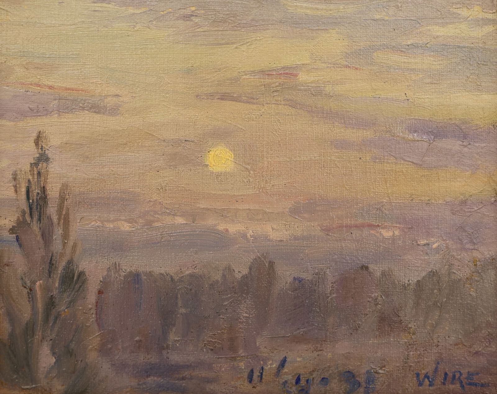 Melville Wire ''Sunset'' (Landscape) 1938 Oil (1 of 2)