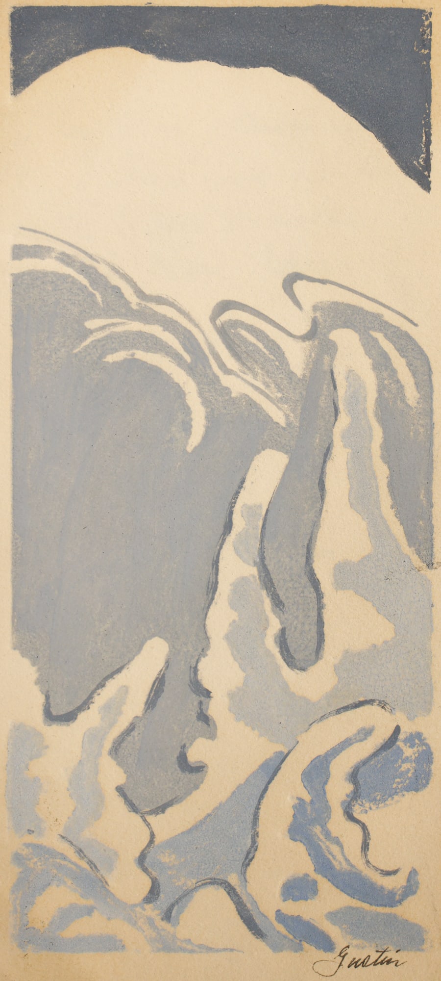 Paul Morgan Gustin ''Rainier'' 1958 Color Woodcut (1 of 3)