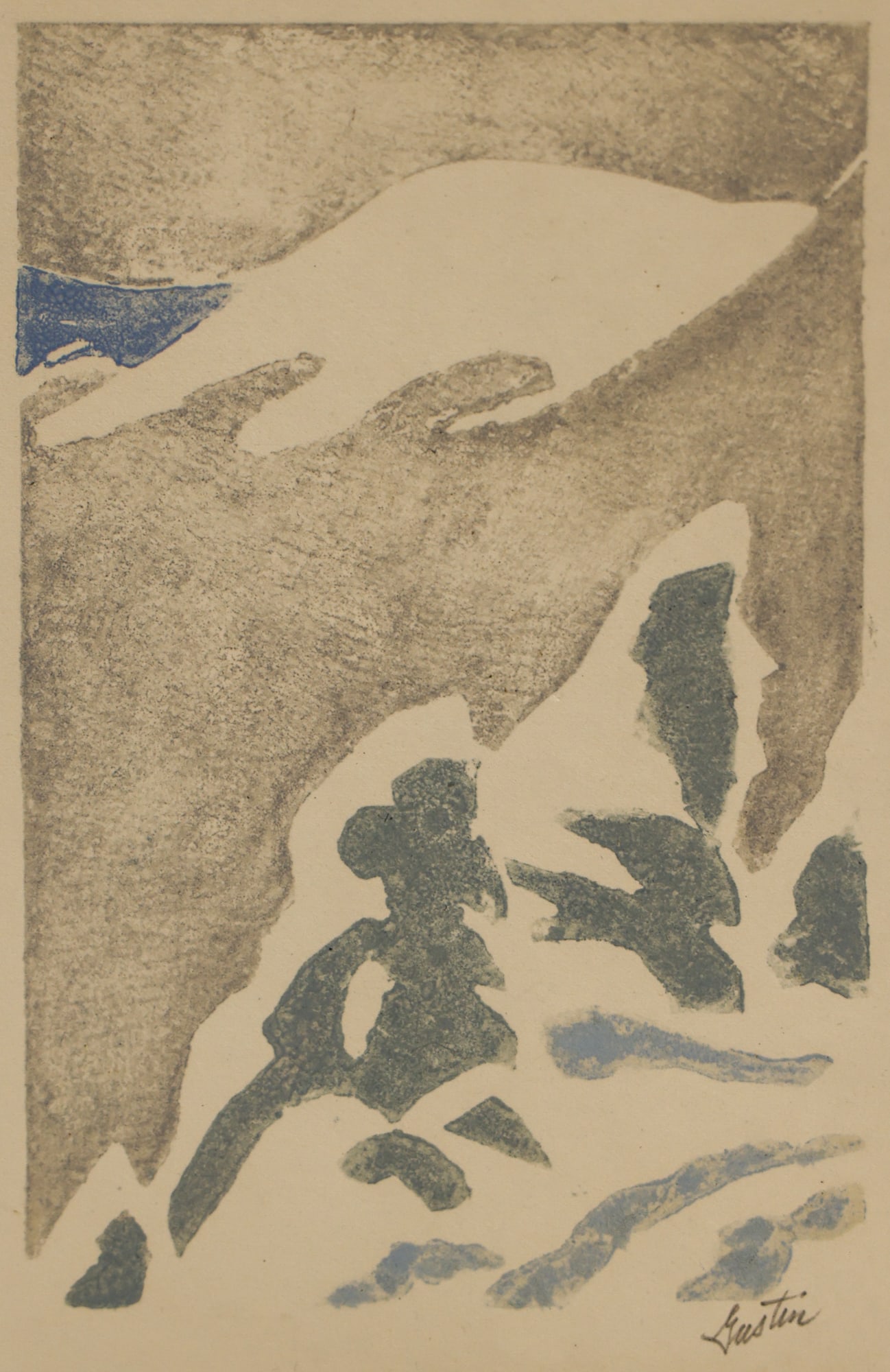 Paul Morgan Gustin ''Mount Rainier: December" Woodcut (1 of 3)