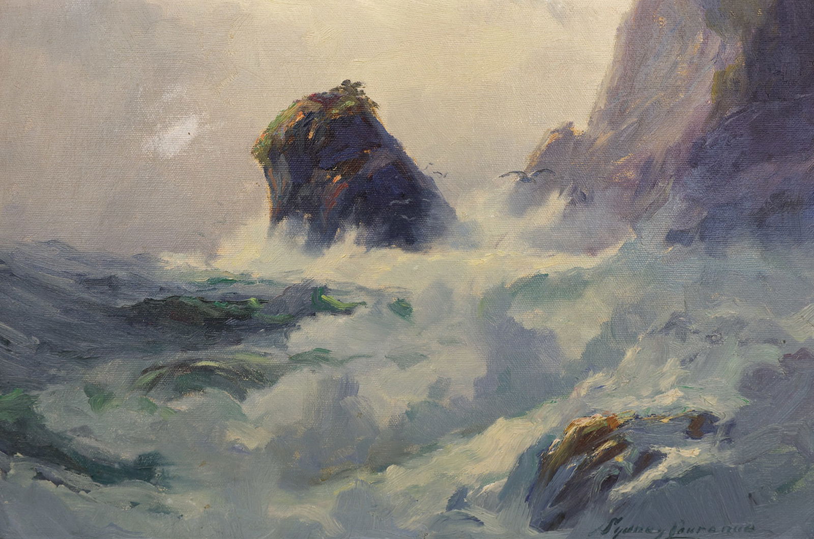 Sydney Laurence ''Cape St. Elias'' (Seascape) Oil (1 of 3)