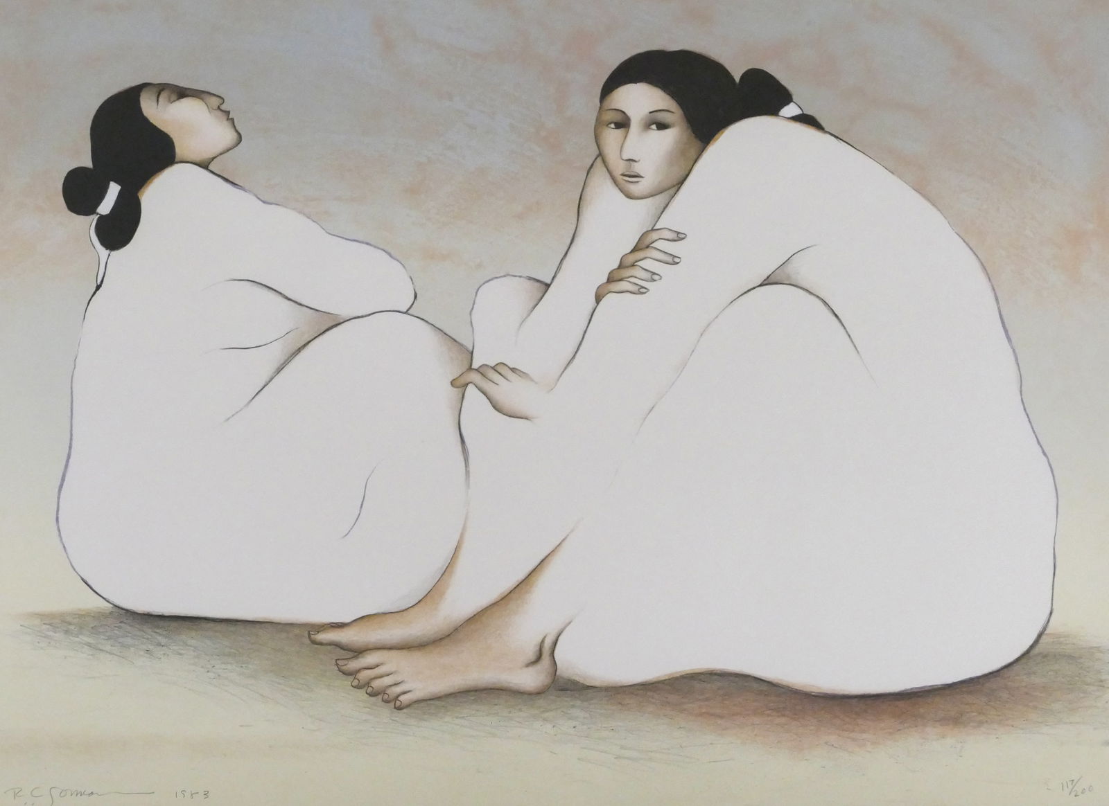 R.C. Gorman ''Chaco Canyon'' 1983 Color Lithograph (1 of 2)