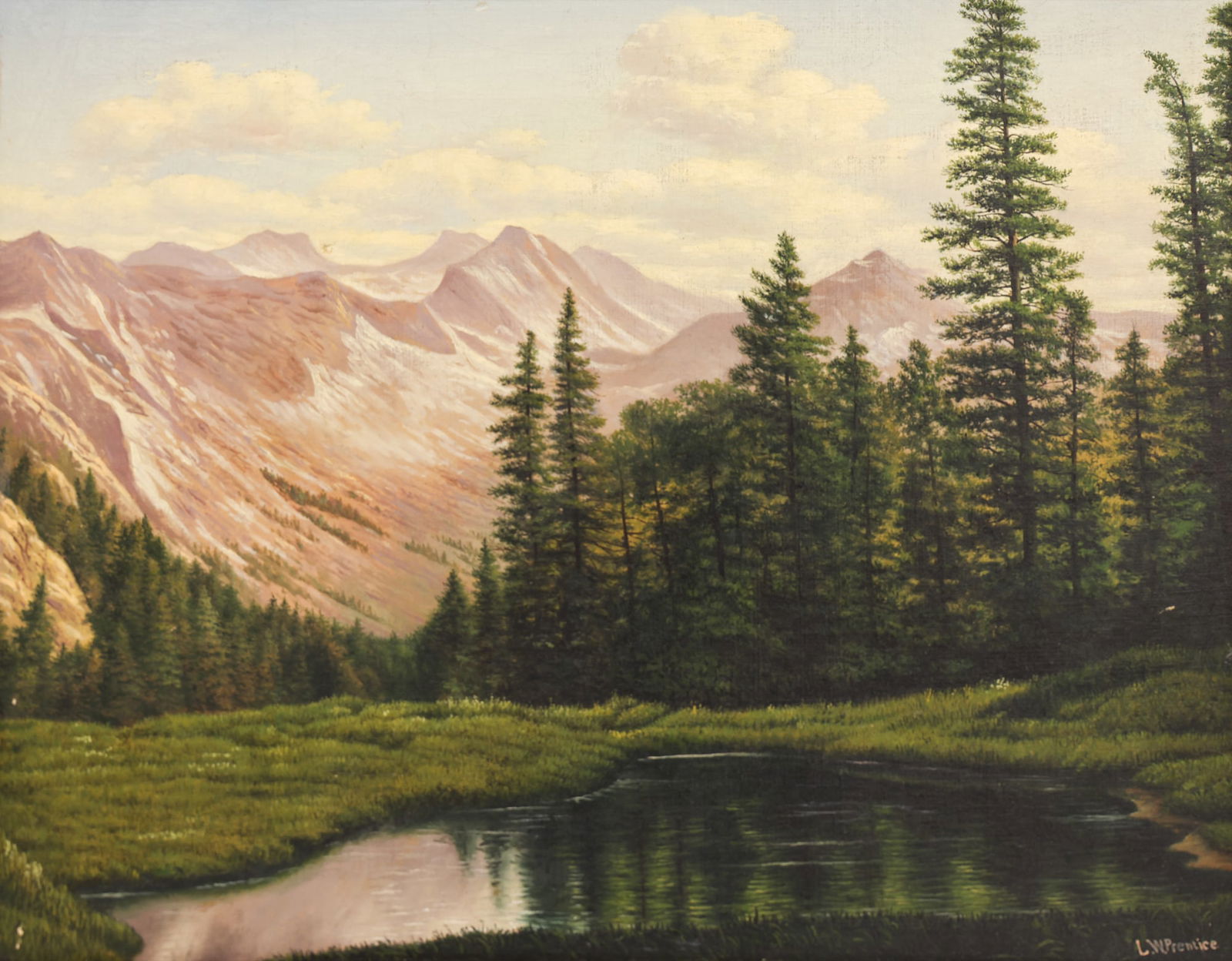 Levi Wells Prentice ''Mountain Landscape'' Oil (1 of 4)