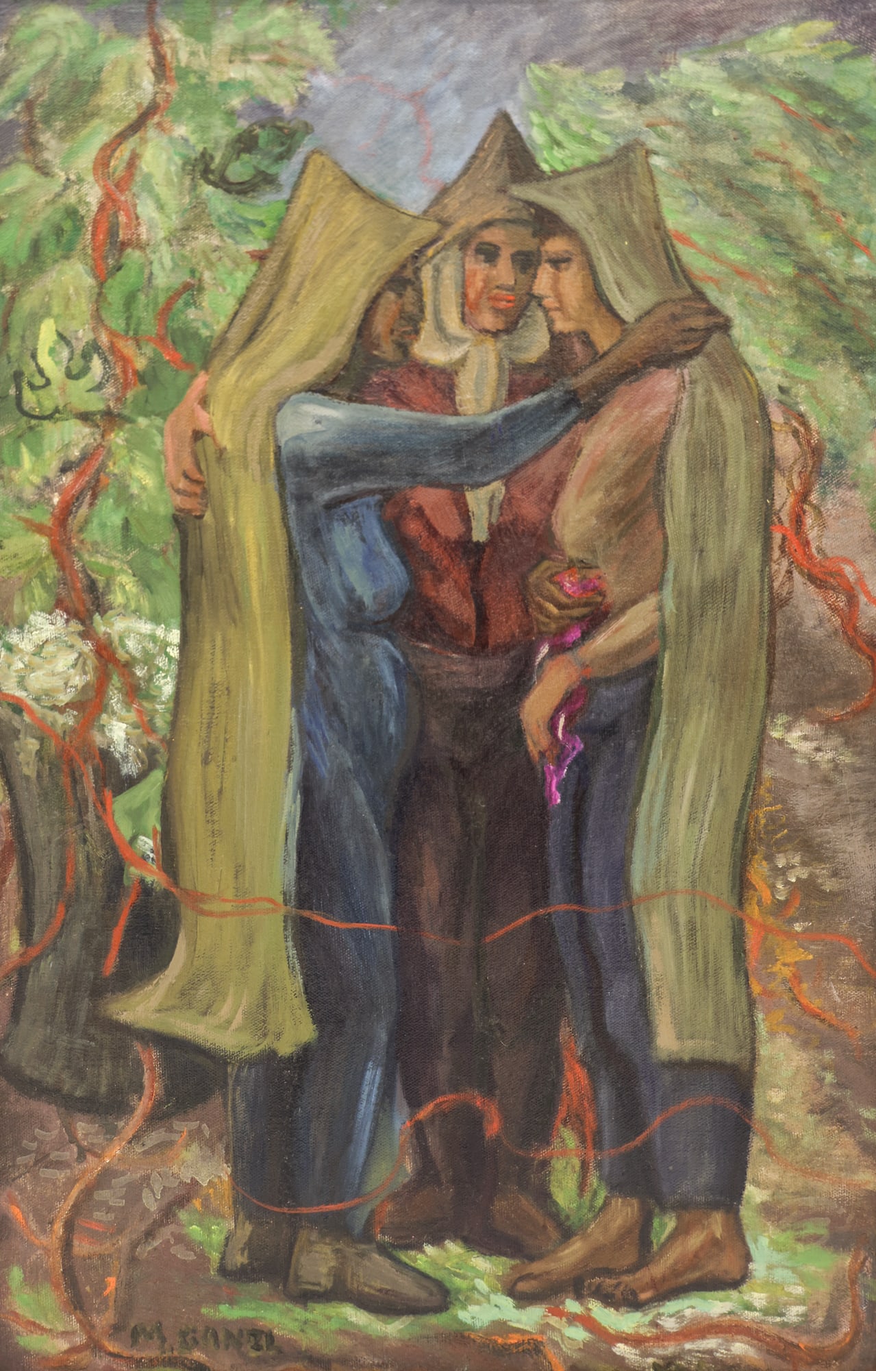 Martina Gangle ''The Three Graces'' (Hop Pickers) Oil (1 of 2)