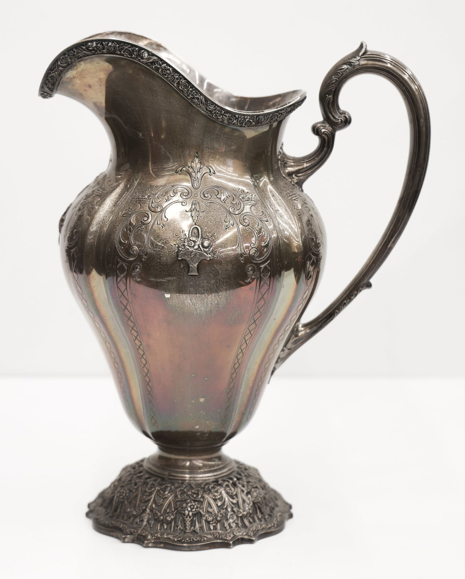 American Sterling ''Basket of Flowers'' Water Pitcher (1 of 3)