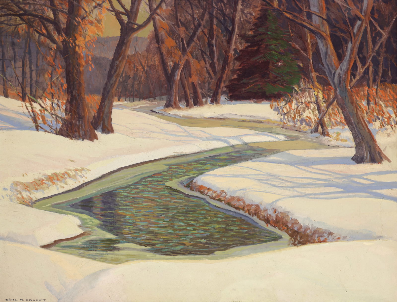 Carl Krafft ''Palos Hills'' (Winter) Oil (1 of 5)
