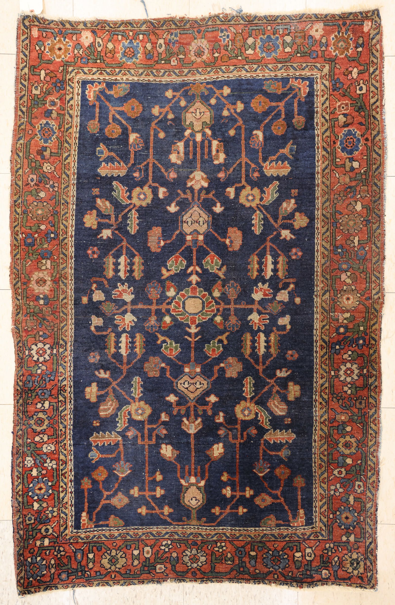 Antique Persian Blue Floral Oriental Rug (1 of 2)
