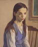 Moses Soyer ''Girl with Long Hair'' Oil