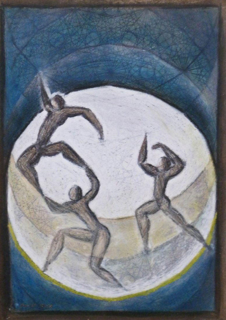 John Ford (20th Cent. WA) Untitled Geometric Figur: John Ford (20th Cent. WA) Untitled Geometric Figures 1972 Mixed Media/Paper 11''x8''