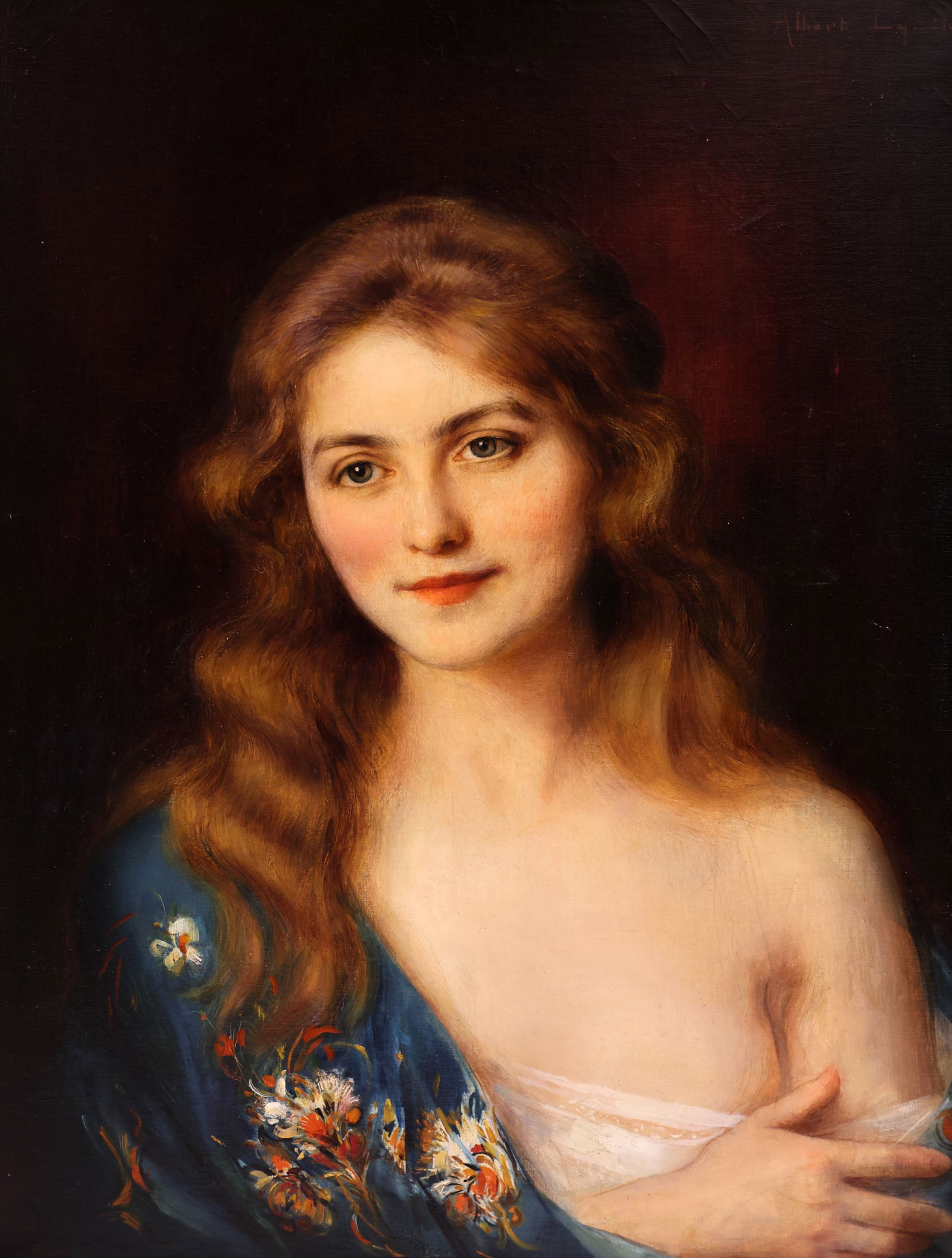 Albert Lynch ''A Young Beauty'' Oil on Canvas (1 of 3)