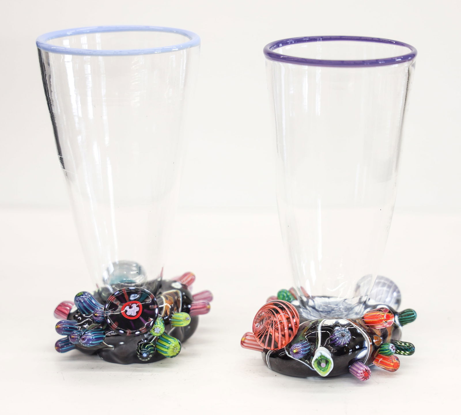 Mark Eckstrand ''Pair of Sea Life Goblets'' 2000 Glass (1 of 2)