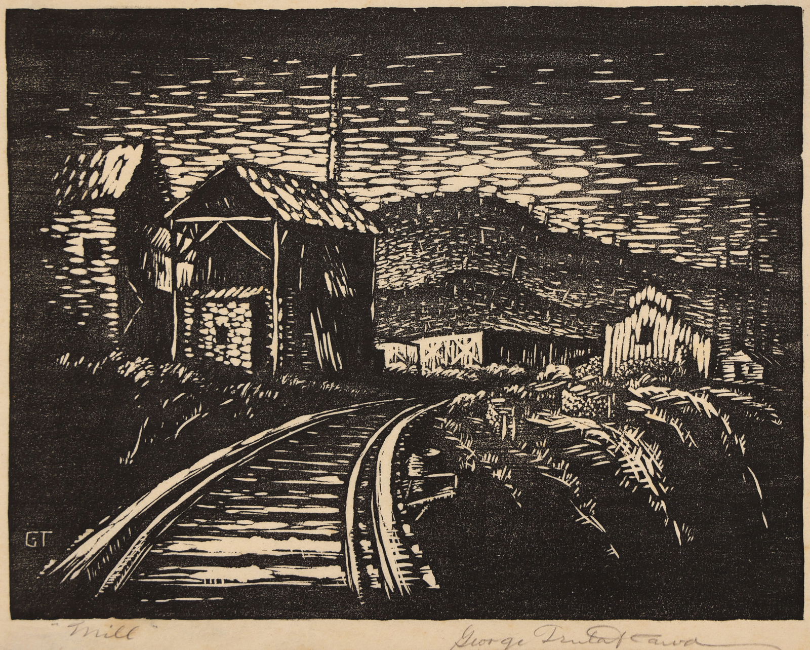 George Tsutakawa ''The Mill'' 1934 Linocut (1 of 3)
