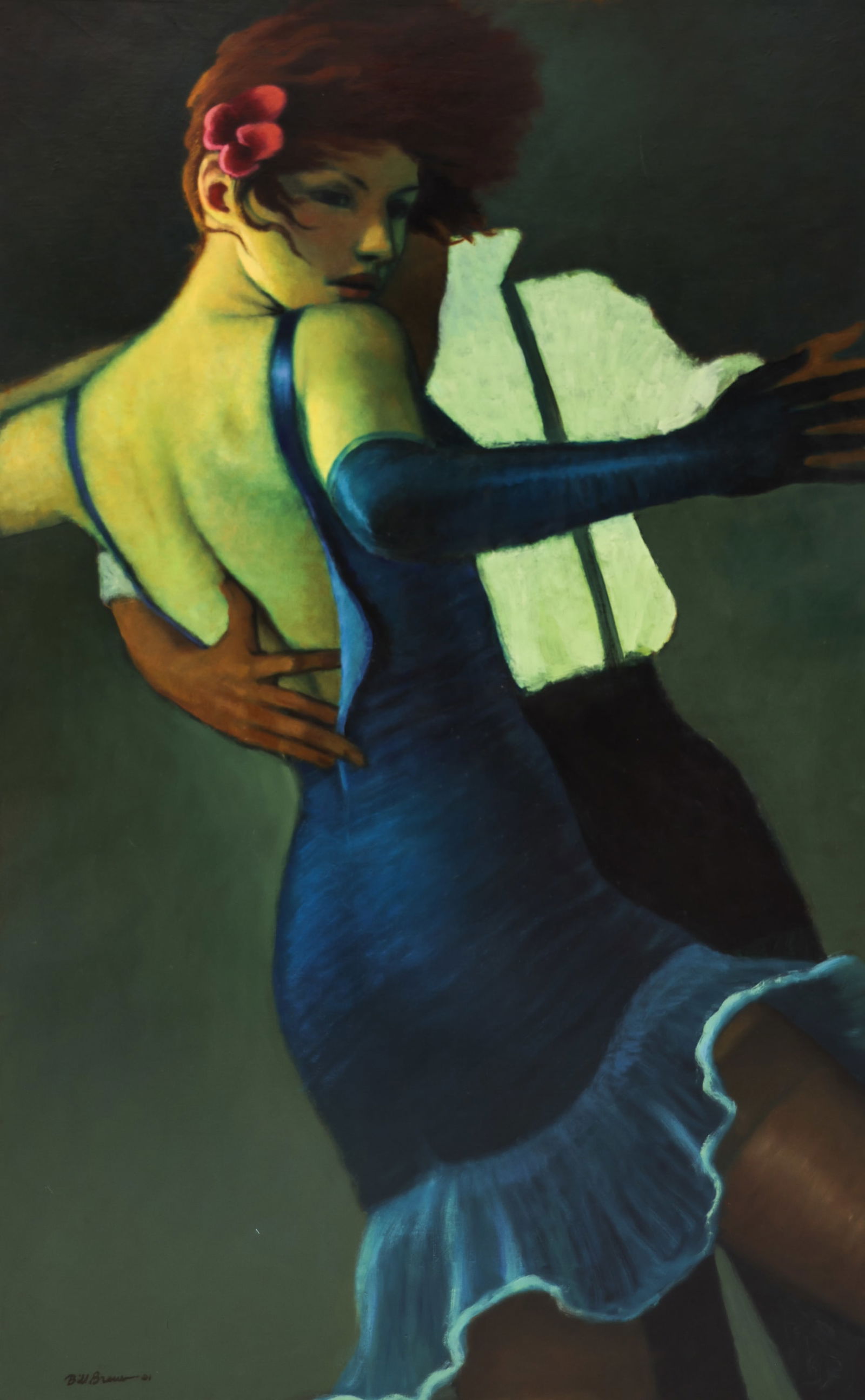 Bill Brauer ''Night of the Harvest Moon'' 2001 Oil (1 of 2)