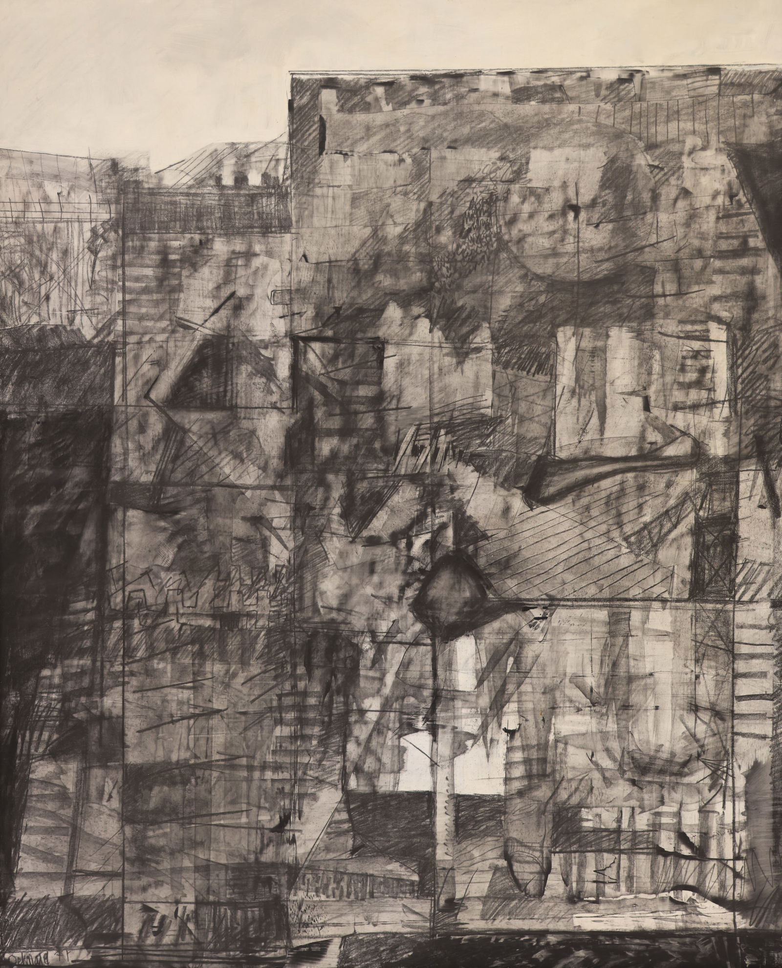 Drake Deknatel ''Edge City #2'' 1977 Mixed Media (1 of 2)