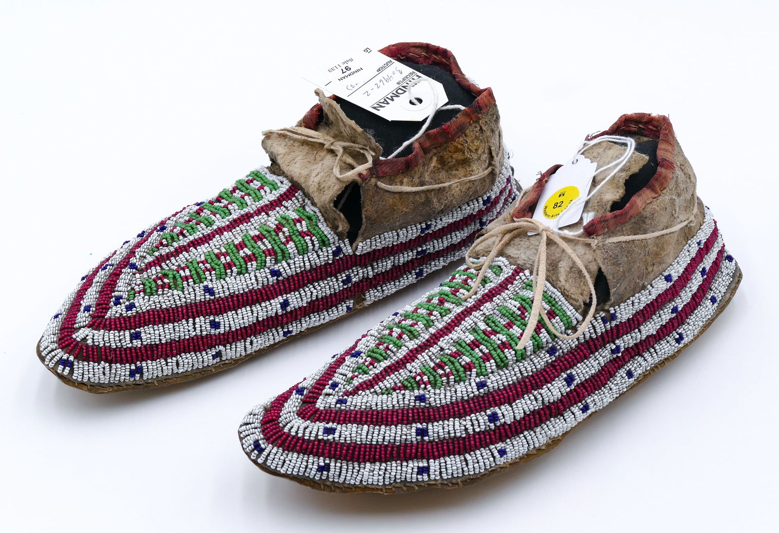 Pair Antique Plains Indian Beaded Moccasins (1 of 3)