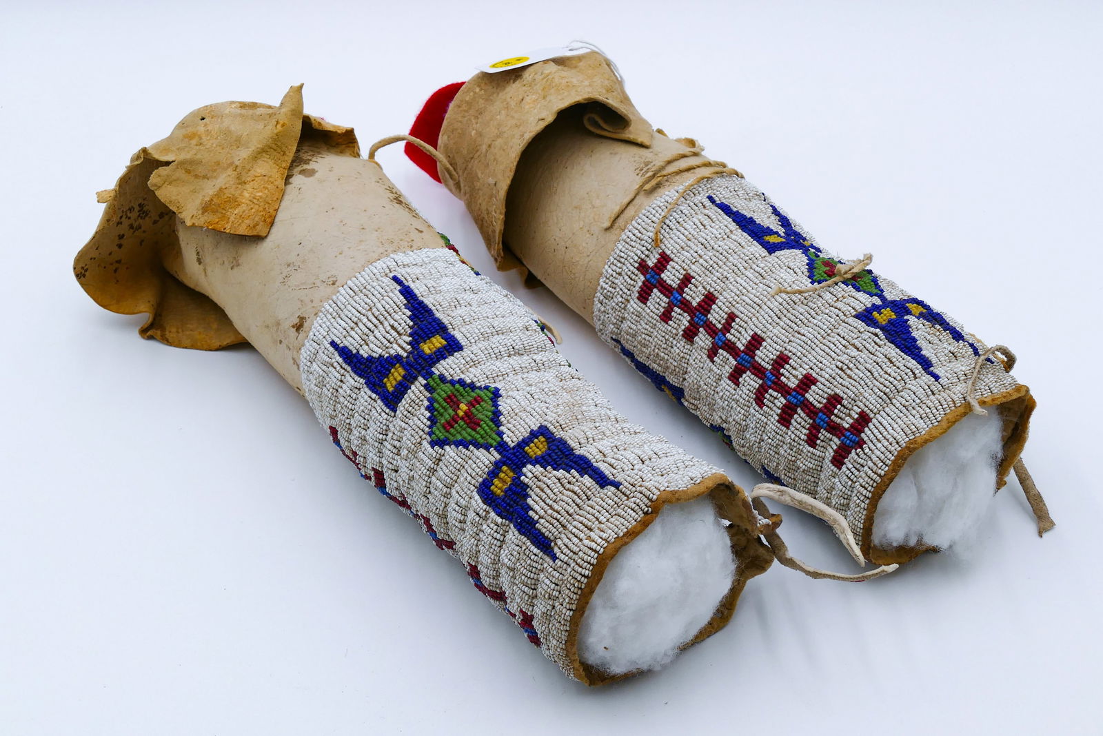 Pair Old Plains Indian Beaded Child's Leggings (1 of 3)