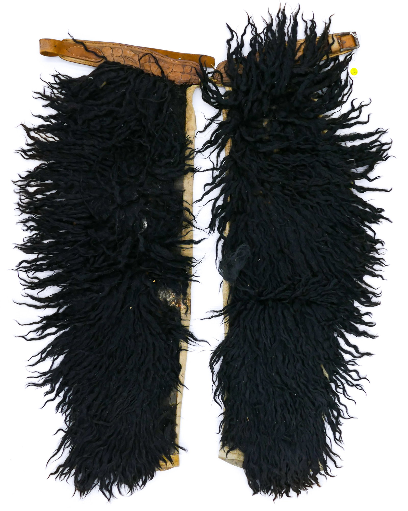 Pair Old Riley & McCormick Wooly Leather Chaps (1 of 1)