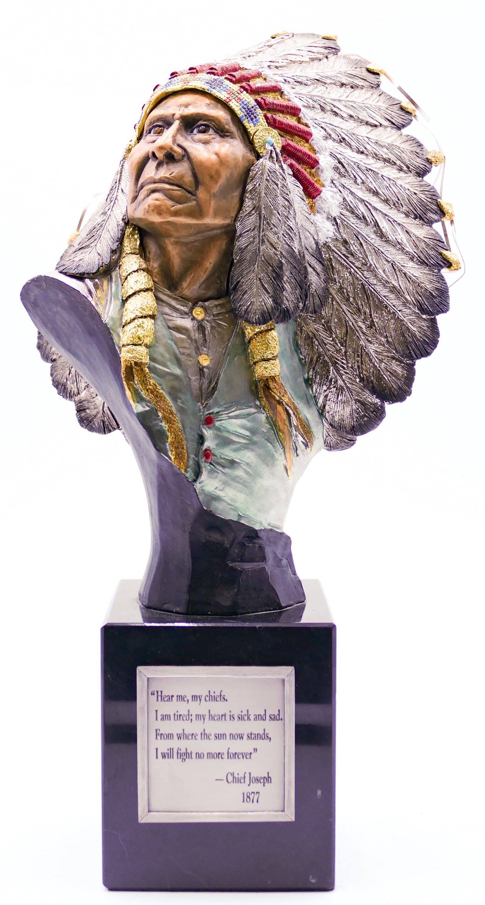 Joe Slockbower ''Chief Joseph'' 1991 Pewter Bust (1 of 3)