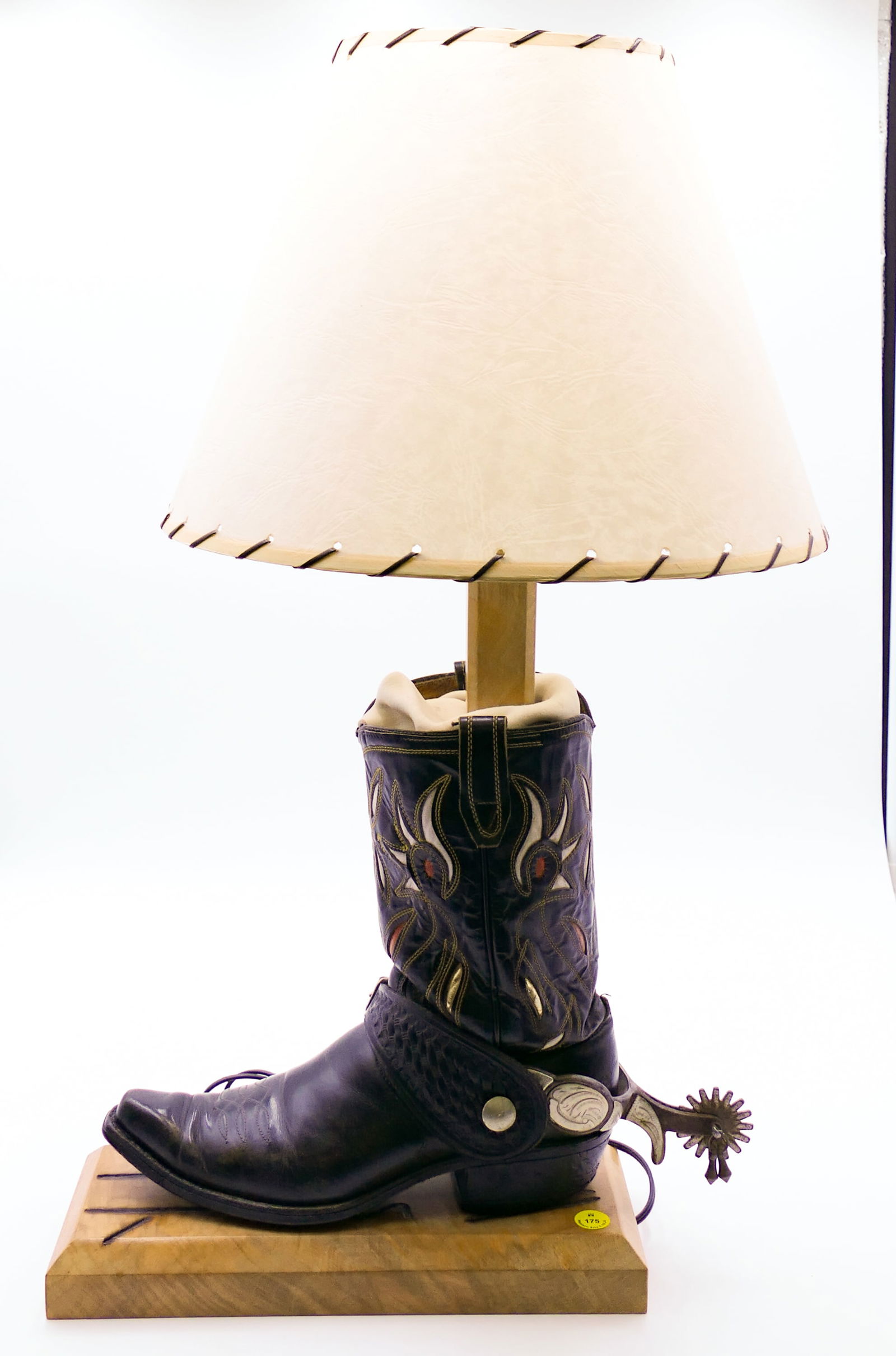 Vintage Leather Cowboy Boot Table Lamp (1 of 2)