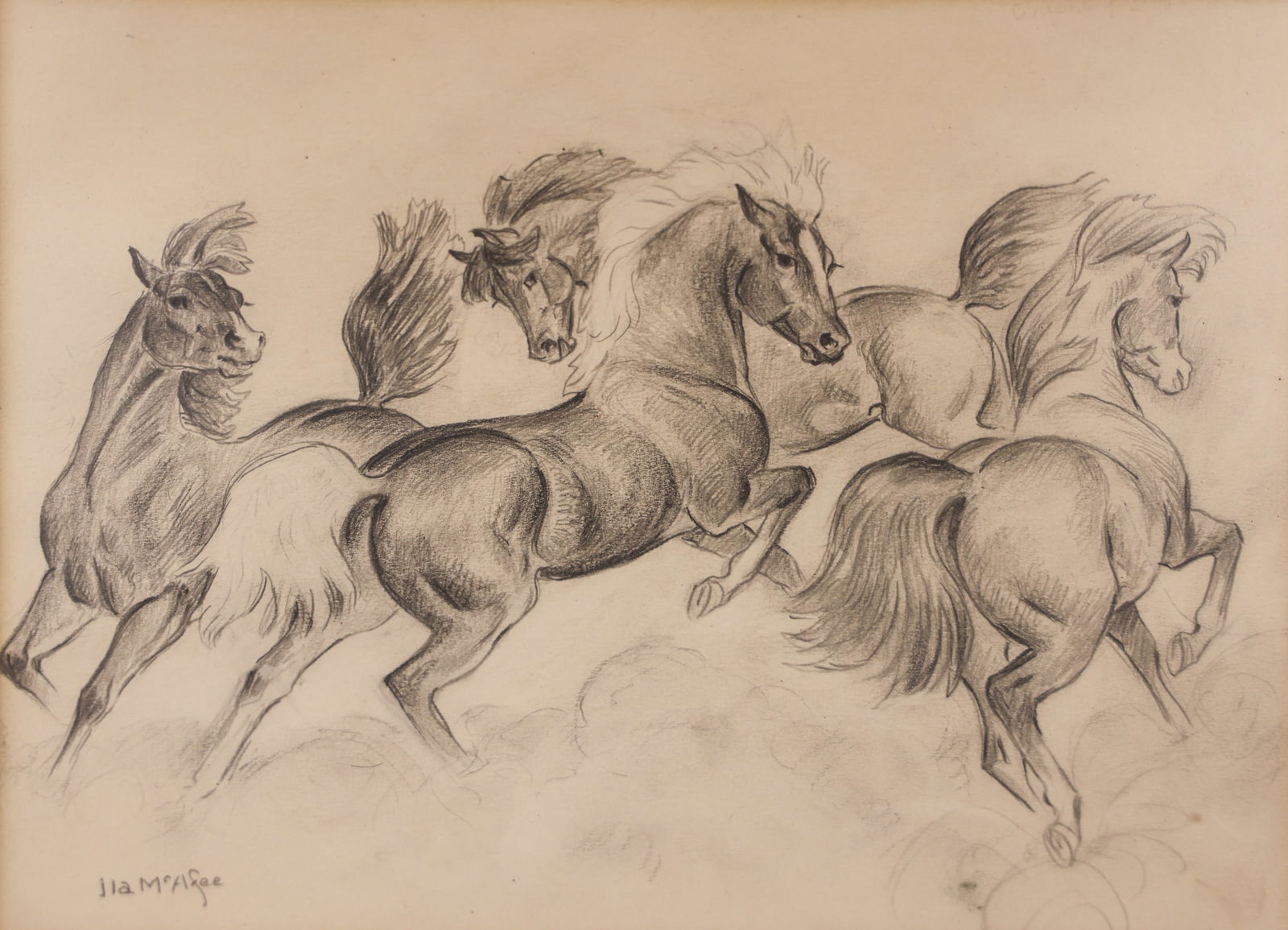 Illa McAfee ''Running Horses'' Graphite (1 of 2)