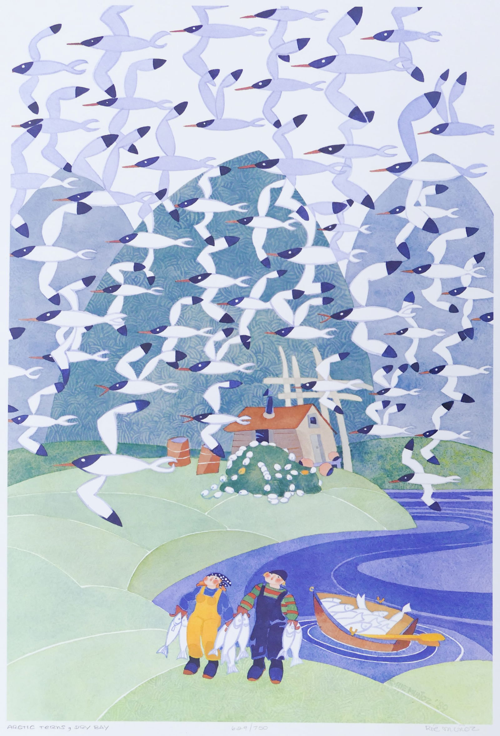 Rie Munoz ''Arctic Terms, Dry Bay'' 1989 Signed Print (1 of 2)