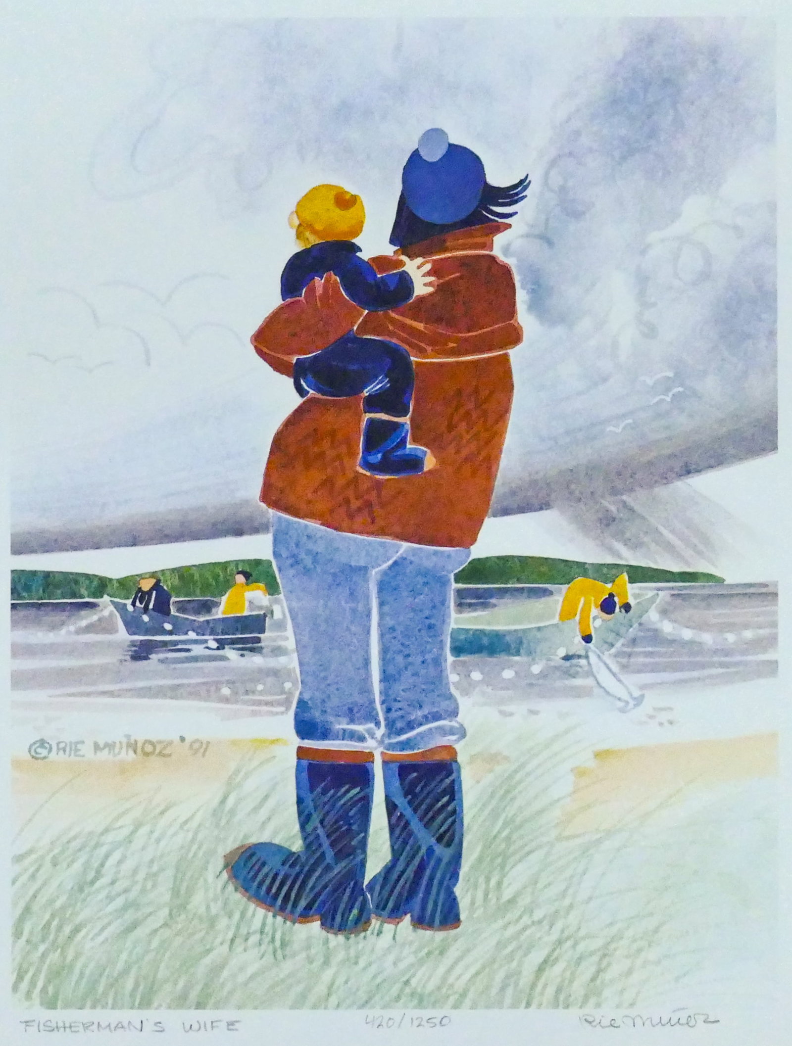 Rie Munoz ''Fisherman's Wife'' 1991 Signed Print (1 of 2)
