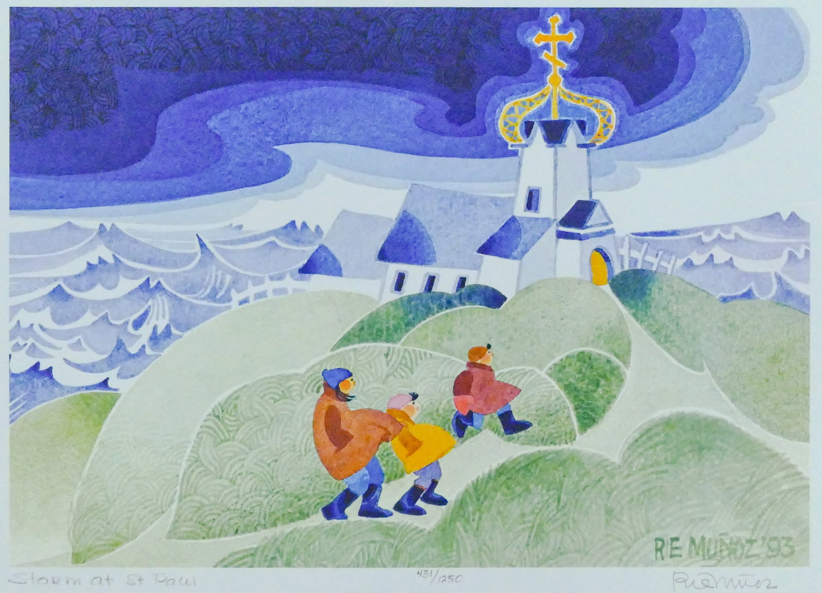 Rie Munoz ''Storm at St. Paul'' 1993 Signed Print (1 of 2)