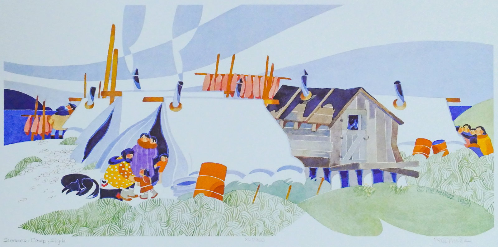Rie Munoz ''Summer Camp, Sigik'' 1994 Signed Print (1 of 2)