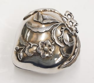 Fine Chinese Silver Figural Peach Box