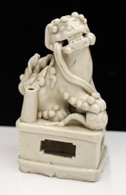 Chinese Dehua Foo Lion Joss Stick Holder