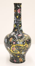 Chinese Famille Noir Bottle Vase