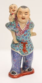 Chinese Republic Piggy-Back Children Figure