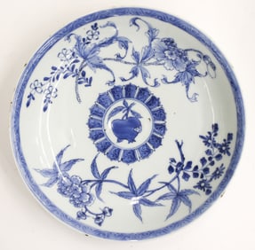 Chinese 18th Cent. Blue & White Pomegranate Dish