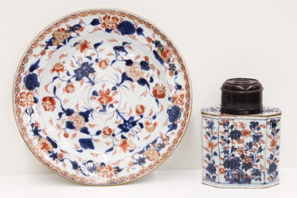 2pc Chines 18th Cent. Imari Porcelain