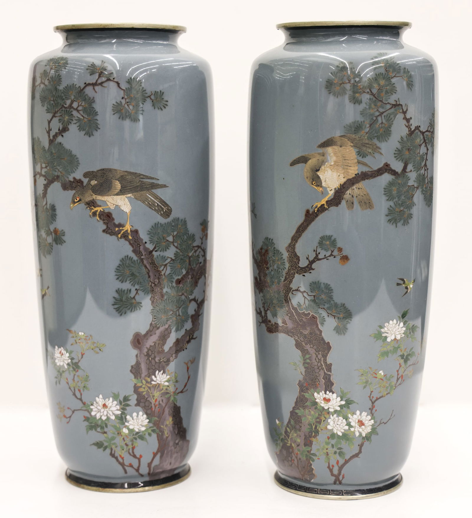 Pair Ota Toshiro Fine Japanese Cloisonne Vases (1 of 7)