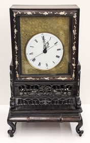 Chinese Export Rosewood Bracket Clock