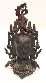 Tibetan Vajrasattva Bronze Buddhist Head
