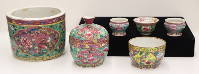 6pc Chinese Peranakan Phoenix Porcelain
