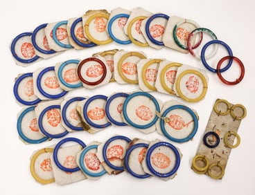 40pc Chinese Peking Glass Rings