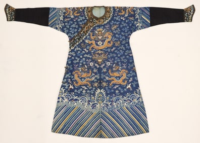 Chinese Silk Embroidered Imperial Dragon Robe