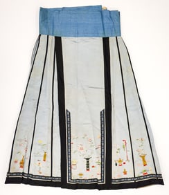 Chinese Silk Embroidered Precious Objects Skirt