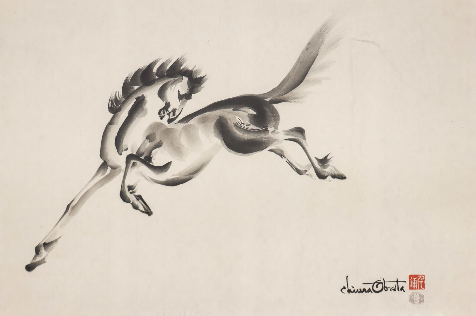 Chiura Obata Japanese Horse Woodblock Print (1 of 2)