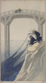 Bertha Lum ''The Fishermen'' 1913 Woodblock