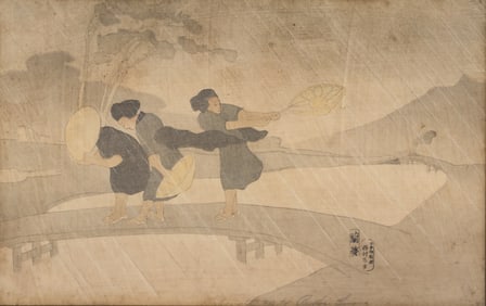 Bertha Lum ''Wind and Rain'' 1912 Woodblock