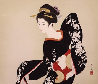 Shimura Tatsumi ''Mai'' (Dance) Woodblock Print