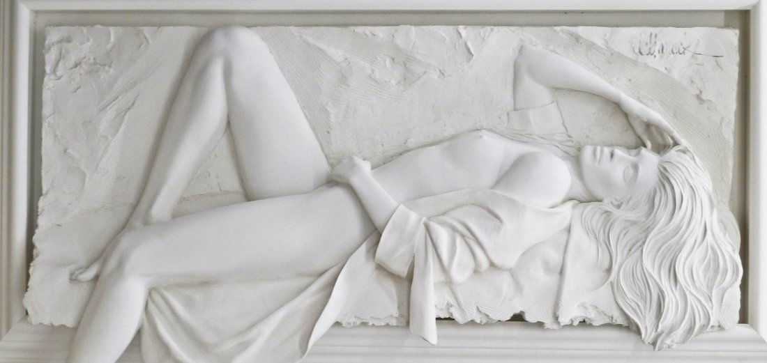 Bill Mack (b.1949 MN) ''Symphony'' 1996 Bonded San: Bill Mack (b.1949 MN) ''Symphony'' 1996 Bonded Sand Hanging Sculpture 33''x65''. Signed and numbered 43/95.