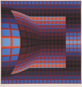 Victor Vasarely ''AIX'' 1979 Serigraph
