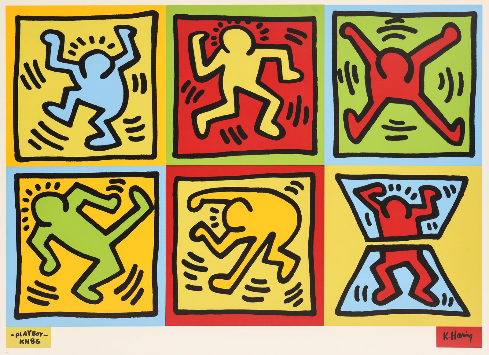 Keith Haring ''Six Dancing People'' 1986 Serigraph (1 of 2)