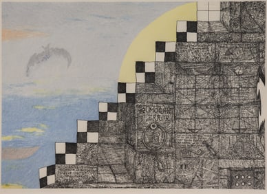 William T. Wiley ''Rhoom for Error'' 1983 Monoprint