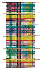 Kim MacConnel ''Bamboo Curtain'' 1977 Printed Fabric